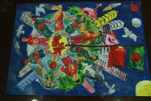 Artist- Sumaiya Akter Shilpi.ContactAddress Dilkusha CA, Dhaka.Year 1995.Title Rural Bangladeshi in the bank of river (1)