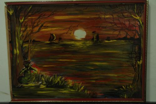 Artist Fariha Zaman. Address Uttar Goran, Dhaka. Contact 01711341484. Year 2014. Title The Sun Set.