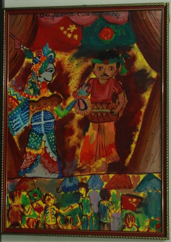 Artist Kazi Farha Mobin.Contact 01753904508.Address Wapda Road, Dhaka.Year 2010.Title Picture of 2 culture  Chinese  Bangladesh